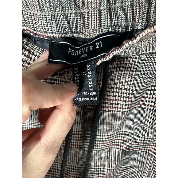 FOREVER 21 Mens Plaid Elastic Waist Drawstring Jogger Pants Size M - Picture 3 of 3